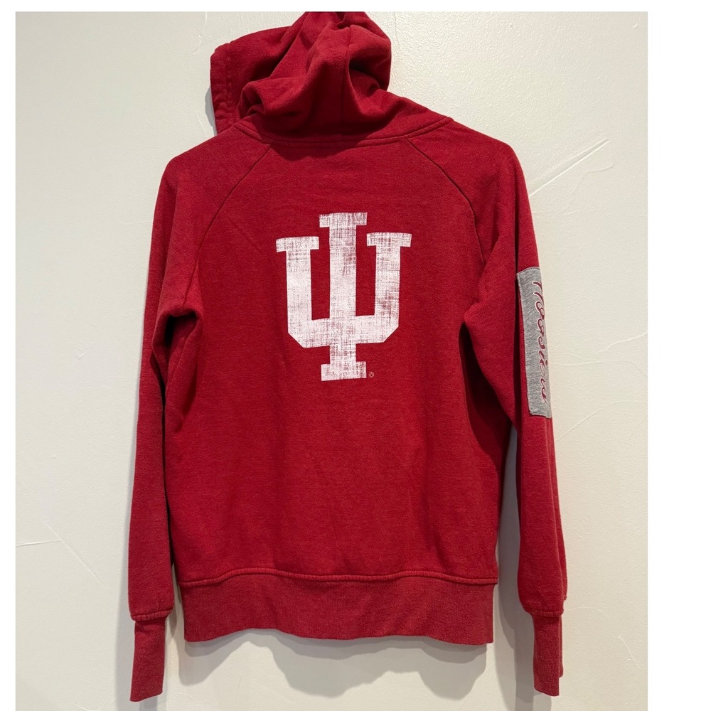 Indiana University Hoosiers Hoodie Colosseum Full Zip Red Sweatshirt Mens Medium